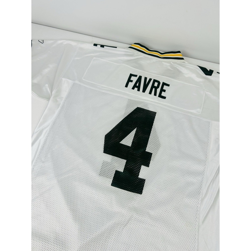 Brett Favre #4 Green Bay Packers Reebok NFL Equipment Jersey White Mens Large